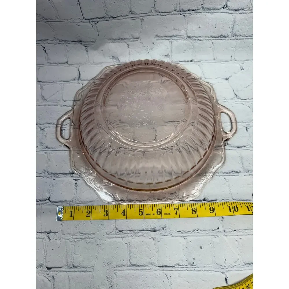 Vintage Anchor Hocking Glass Co. Mayfair Open Rose Pink Serving Bowl